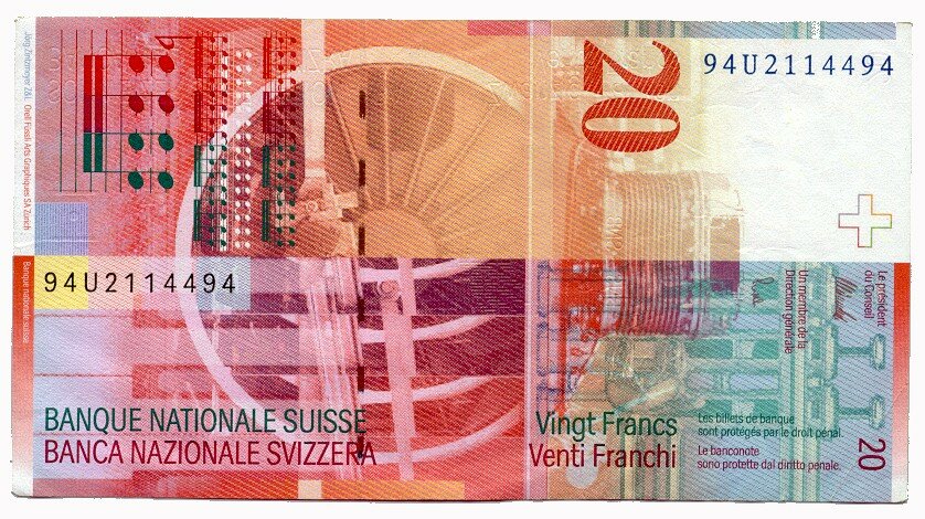 Валюта Швейцарии очень красочная